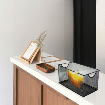 Set Of 3 Household Wire Mesh Metal Steel Storage Basket Organizer CD Storage Boxes Organizer Bin Container Tote With Handles For Home Office
