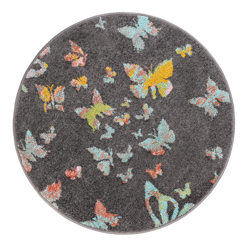 Tapis pour enfant Unique Loom Butterflies, Rond 3 pi 3 po