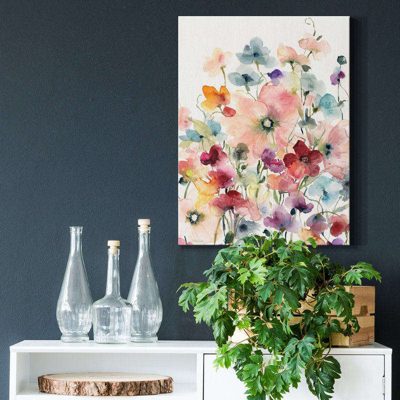 " Poppies And Sweetpeas ", 36" H x 24" W x 1" D