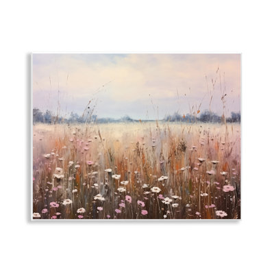 Neutral Tone Wildflower Field Wall Plaque, design by Arlington Prints