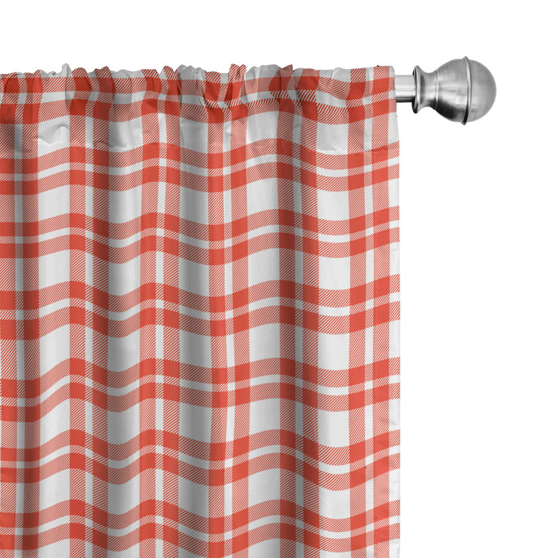 Plaid, Semi-Sheer, Rod Pocket, Curtain Panels, 28" x 84"
