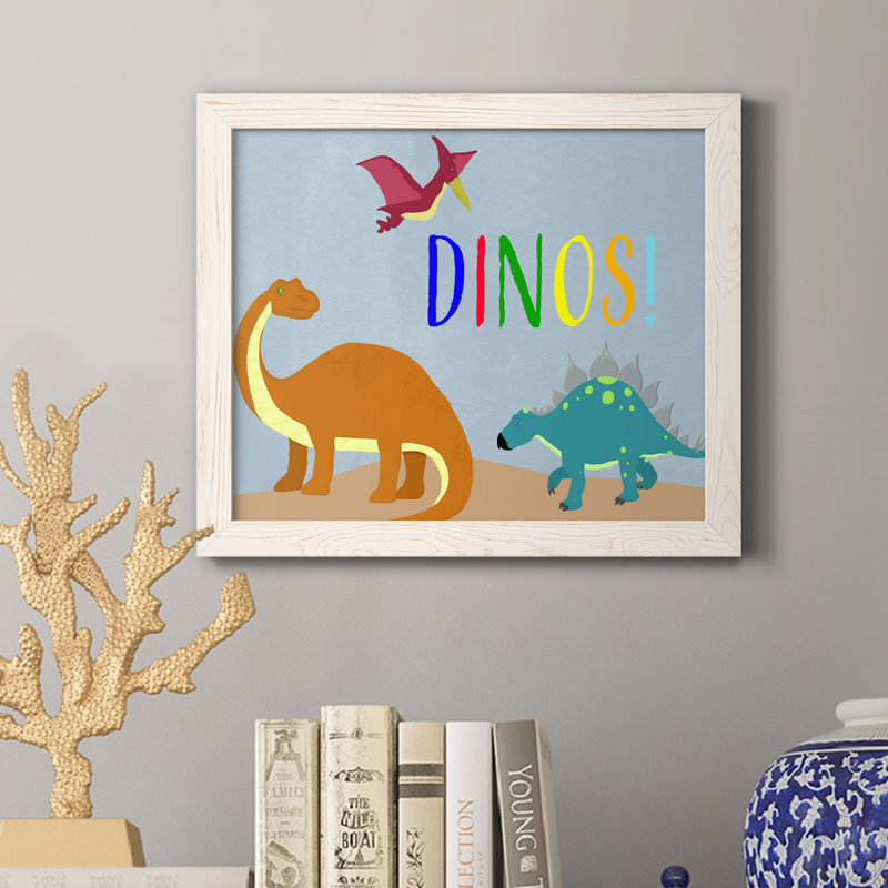 Dinos! - Cadre photo, impression sur toile, Blanc, H 24 po x l 18 po x P 1,5 po