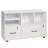 2 Drawer Wooden File Cabinet, Mobile Filing Cabinet with Open Shelves, Lockable Lateral Rolling File Storage with Adjustable Shelves, Free Standing Printer Stand for Home Office School, White
