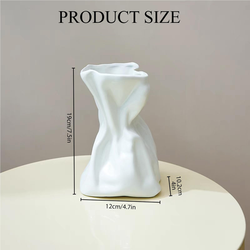 Vase en céramique 7,5 po, Céramique blanche