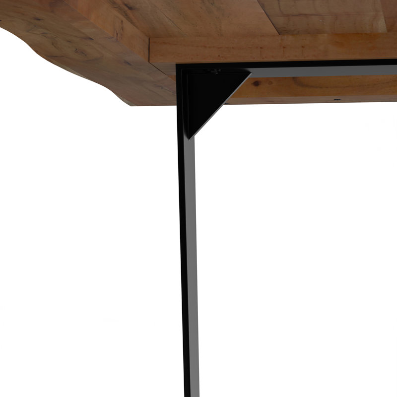 Delta 72'' Natural Acacia Wood Dining Table with Black Iron Legs