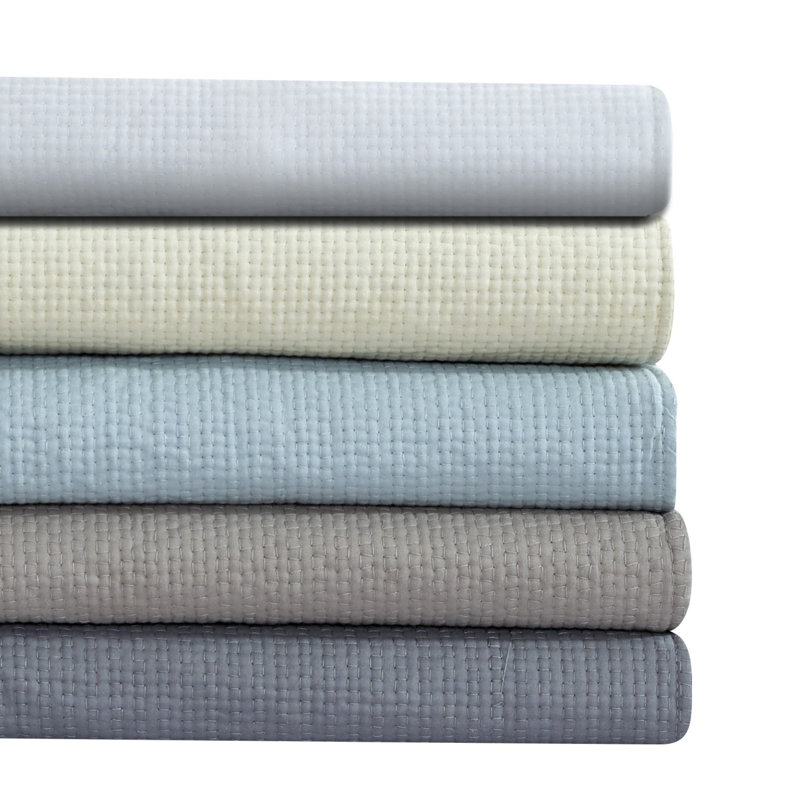 Sedna Modern & Contemporary Cotton Quilt, King Quilt + 2 King Shams, Charcoal