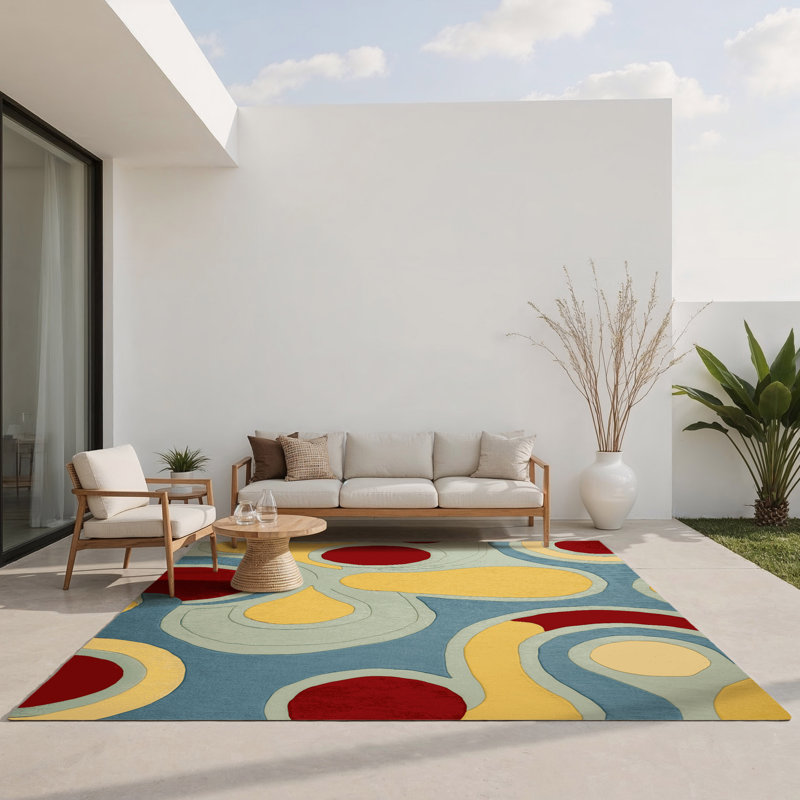 Snappy Groove Indoor And Outdoor Area Rug, Rectangle 8' x 10'