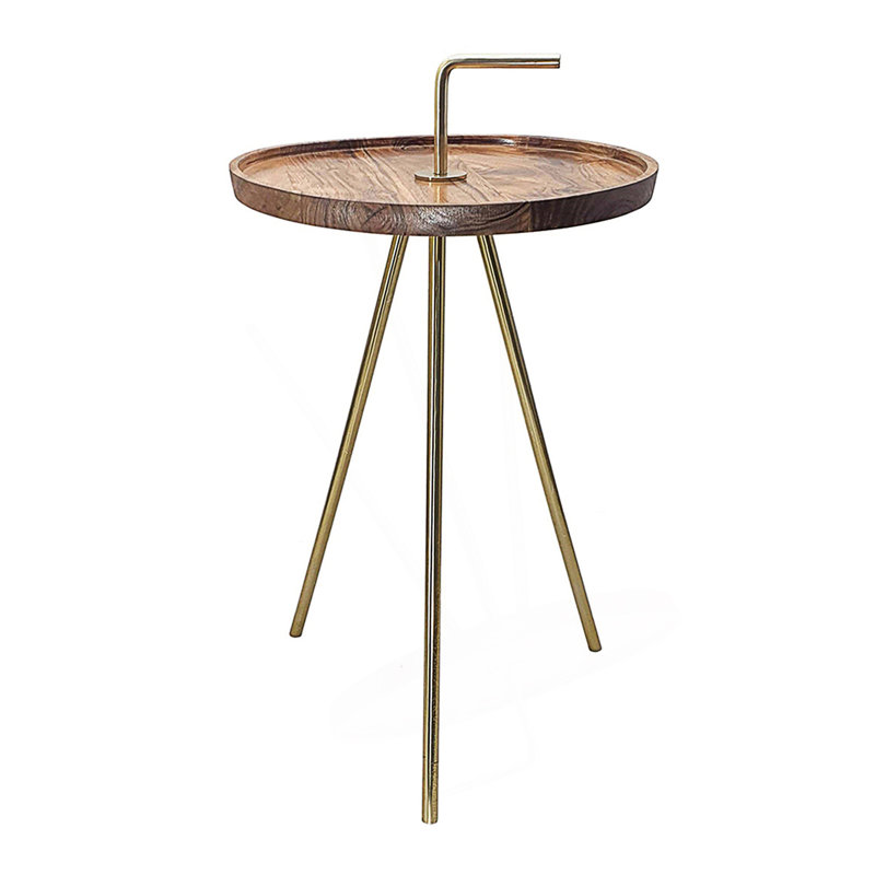 Side Table With Tripod Steel Legs