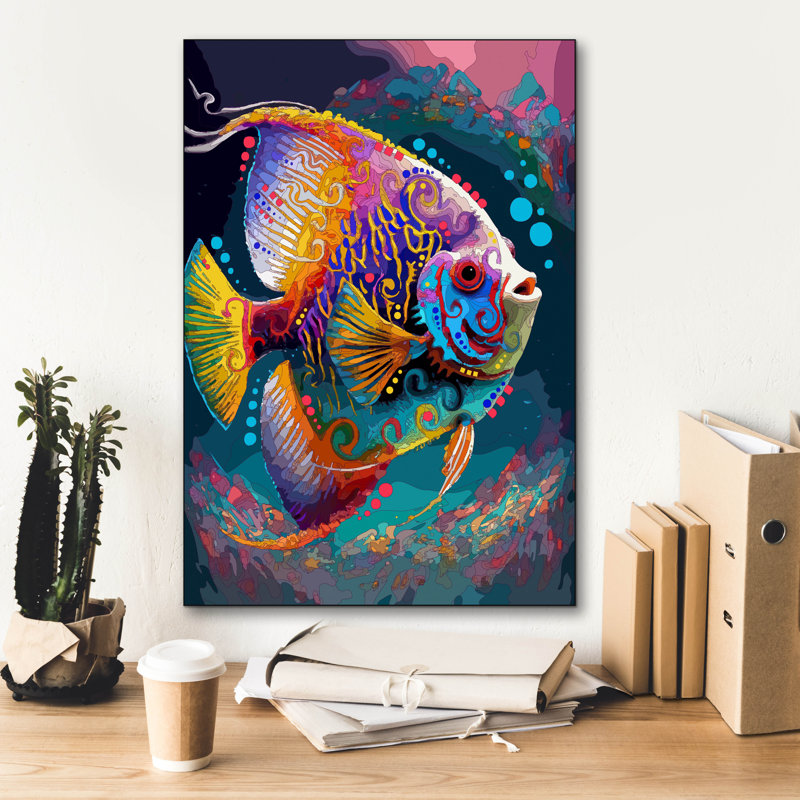 'Angelfish' by Dean Russo Canvas Wall Art, 26" H x 18" W x 0.75" D