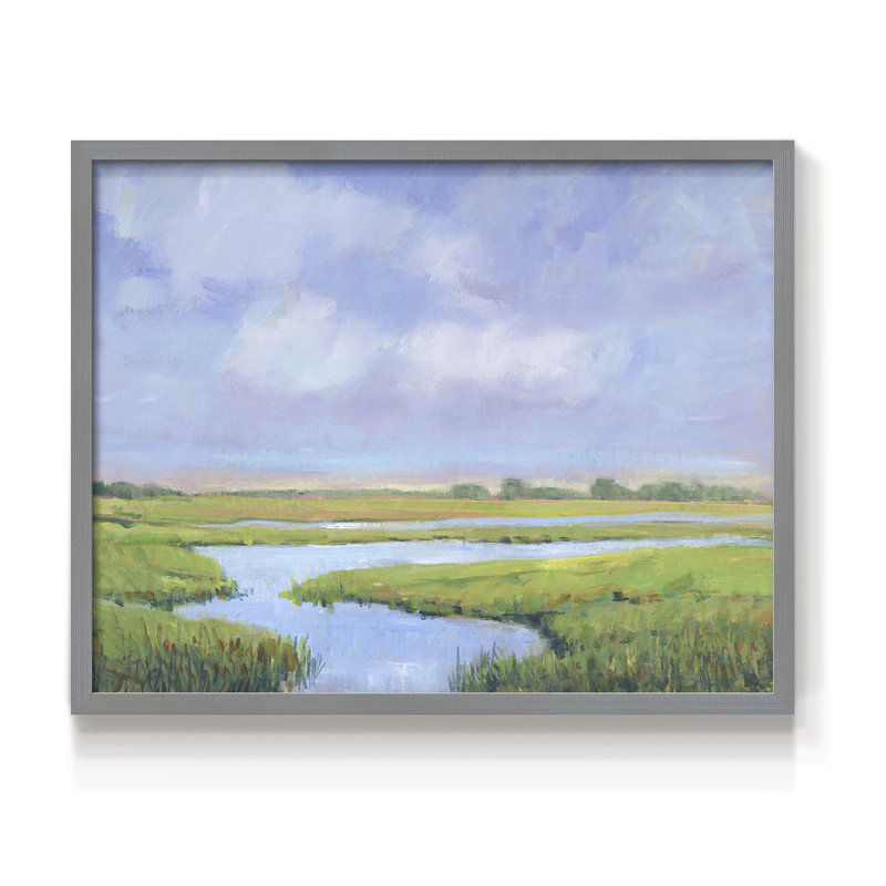 Summer Marsh II - Reproduction encadrée - Restickable, Gris, H 22 po x l 28 po