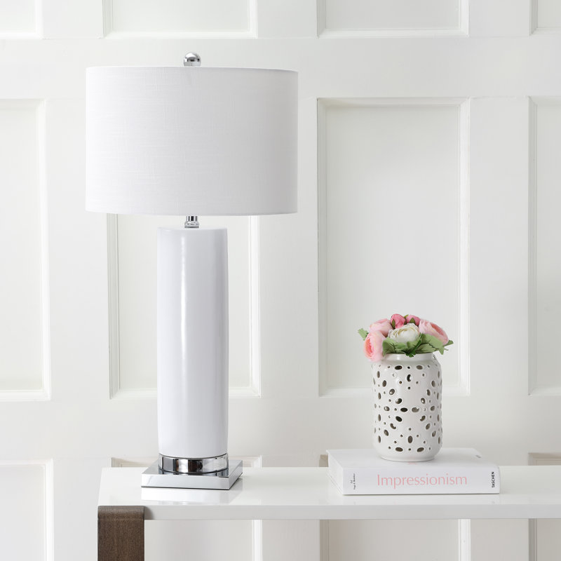 Lampe de table 32 po Huckstep, Blanc / Chrome