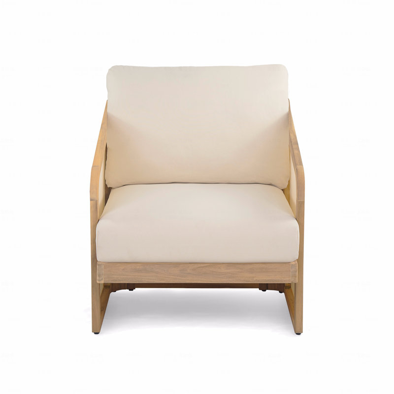 Fauteuil club en bois et bois textilene