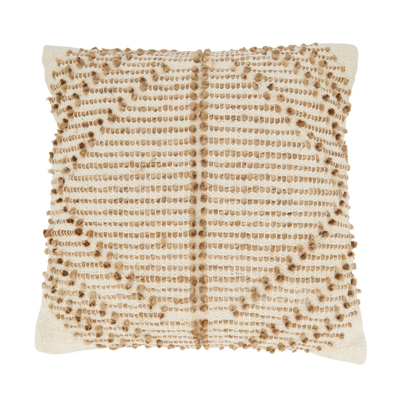 Natural Woven Diamond Cotton Euro Throw Pillow Cover