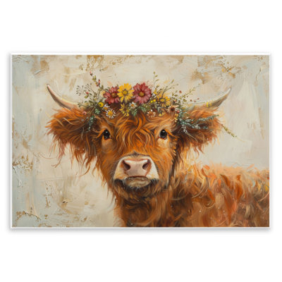 Floral Crown Highland Wall Plaque Art by Petals Prints Design