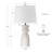25in White Modern Sculpted Ceramic Table Lamps