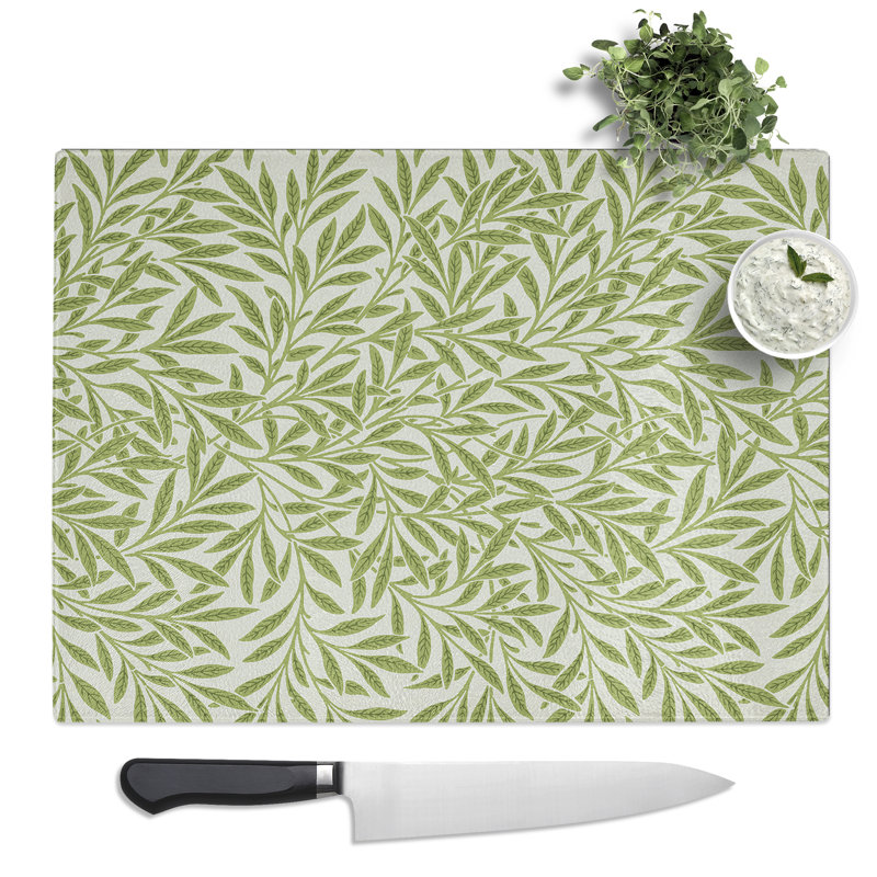 Willow Pattern Vol.1 Print By William Morris  Glass Chopping Board