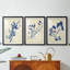 Indigo Leaf Study I - Impression encadrée sur mesure de qualité supérieure - 3 pièces-2146323861-2146323866