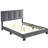 Full Platform Bed With Dark Gray Velvet Upholstery And Solid Wood Rails Size Components Slats-1798316625-1798316631