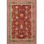 Tapis oriental rouge / beige en laine noué à la main de 9 pi 4 po x 12 pi 6 po Silke