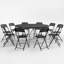 Table pliante en plastique avec 10 chaises pliantes pour l'extérieur-616166432-616166436
