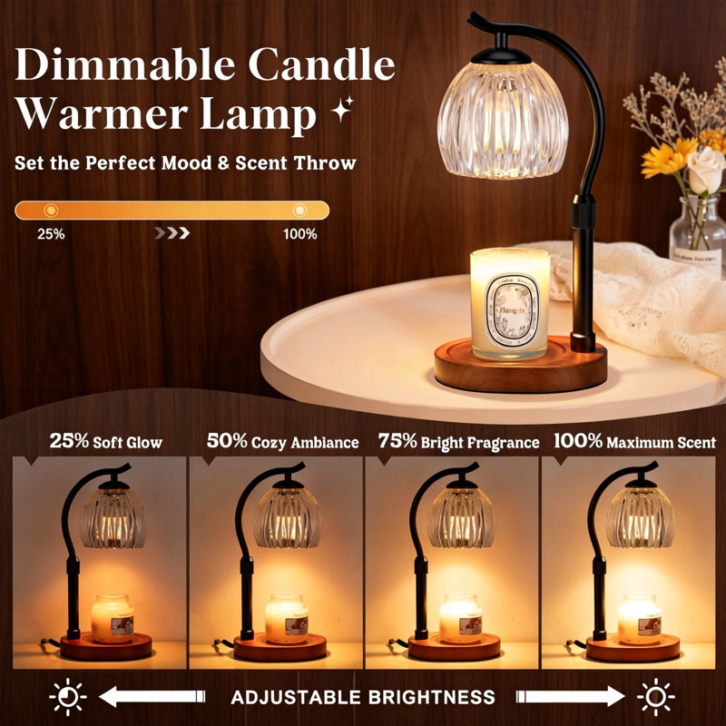 Lampe-bougie, avec minuterie et gradateur, (noir), Black