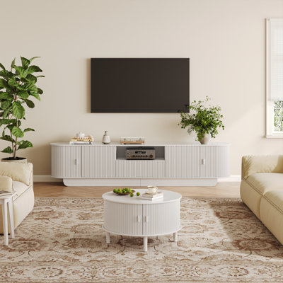 Fluted Tv Stand And Coffee Table Set by Winston Porter