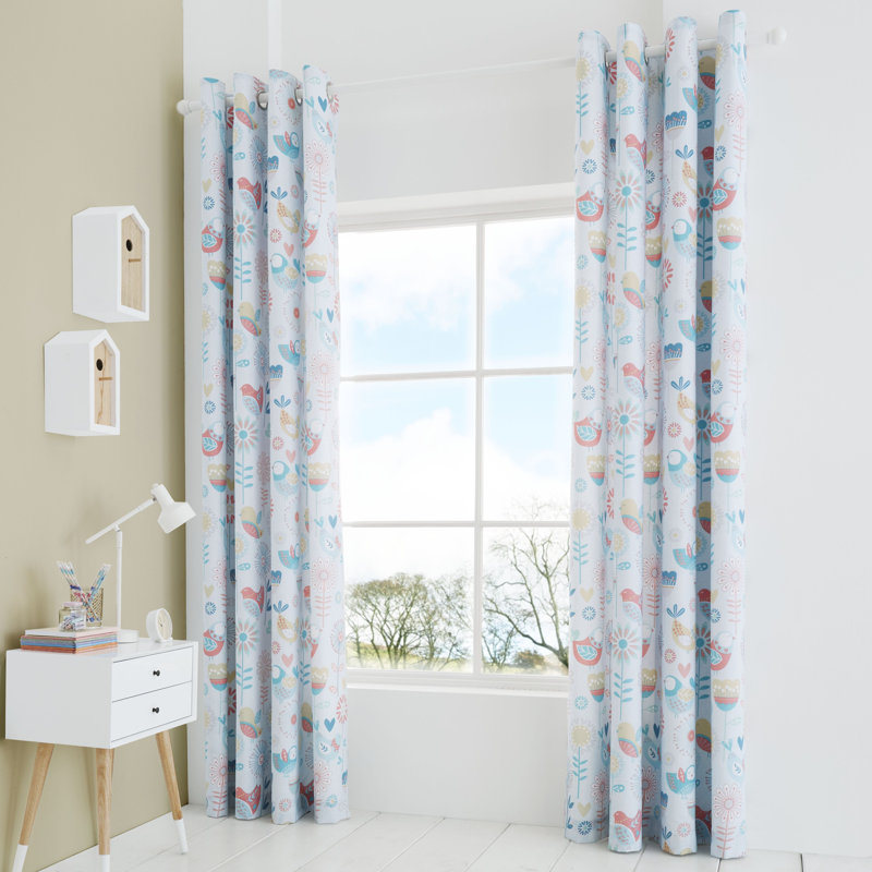 Little Birds Easy Care Eyelet Curtains