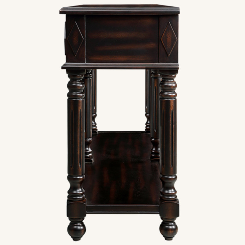 Milas 58'' Console Table, Distressed Black