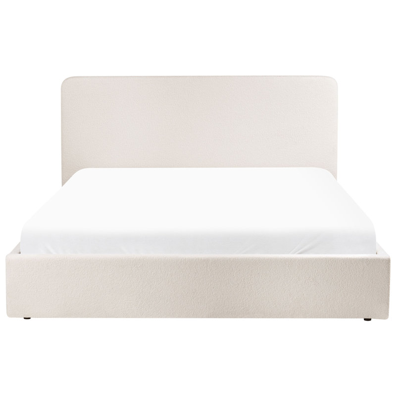 Upholstered Lift Up Storage Ottoman Bed, Super King (6'), White