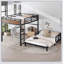 Lit superposé polyvalent en métal avec option mezzanine, conception séparable et clôture de sécurité surélevée pour des agencements de pièces flexibles-129600346
