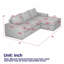 Canapé modulaire en Corduroy avec méridienne et 3 coussins en forme de L-1555480319