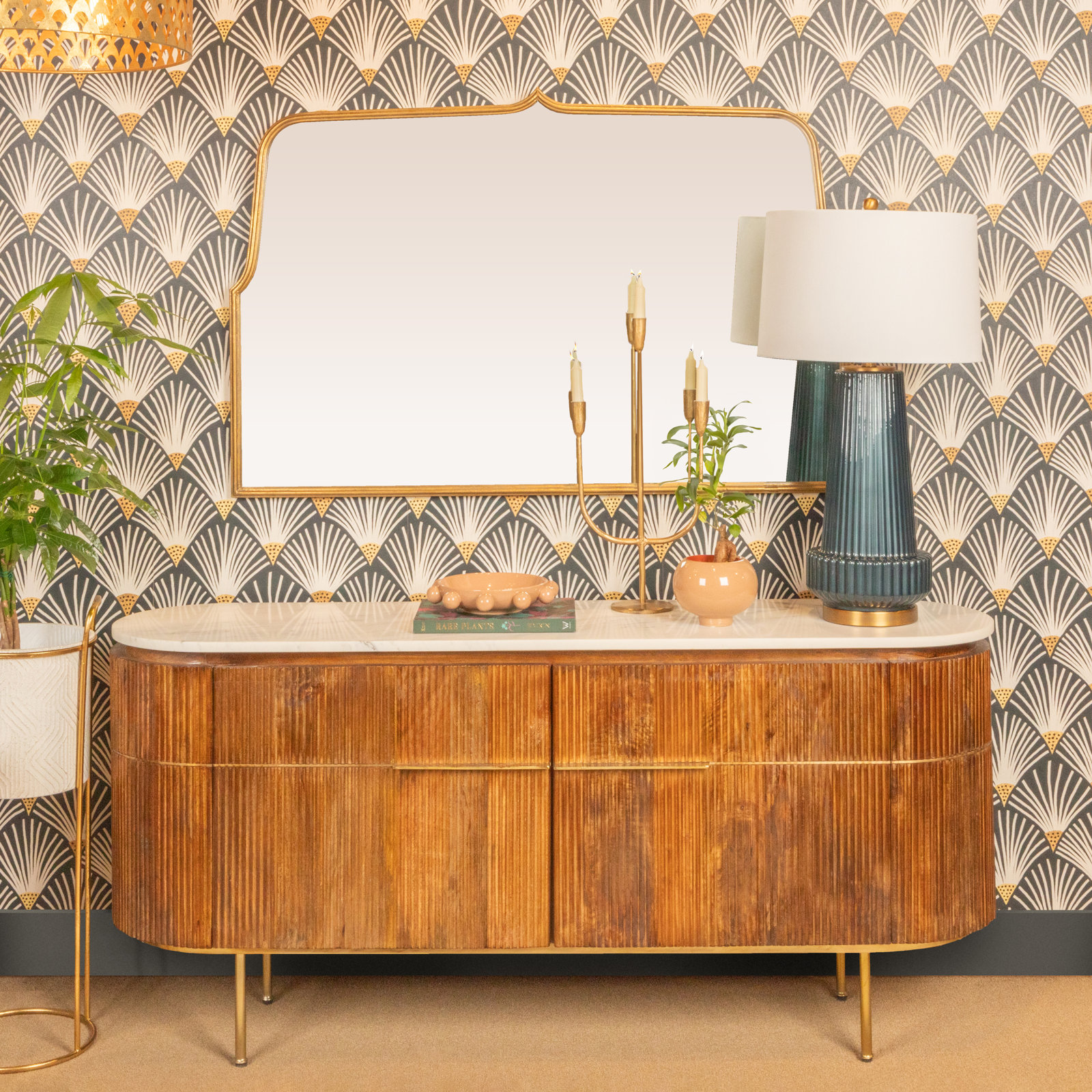 Devyn 48" Accent Mirror, 31.5" x 48", Gold