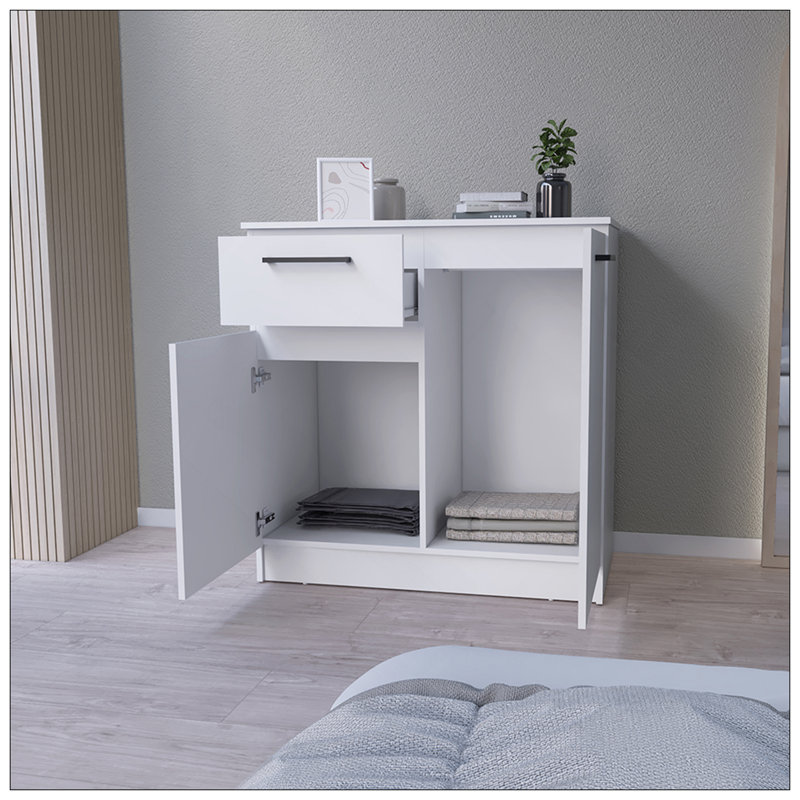 Commode Carlin, chambre à coucher, blanc, Blanc