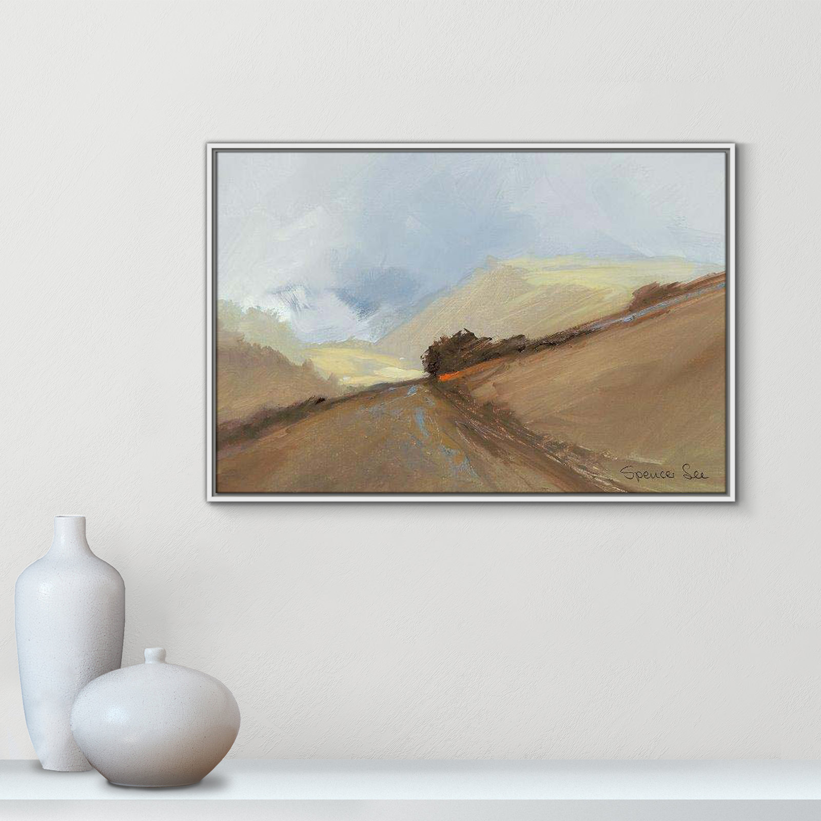 Heaven And Earth II by Spencer Lee, 25.5'' H x 37.5'' W x 2'' D, White Framed