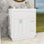 Meuble-lavabo de salle de bain avec lavabo en résine, portes à fermeture douce, tablette réglable et 2 tiroirs de rangement