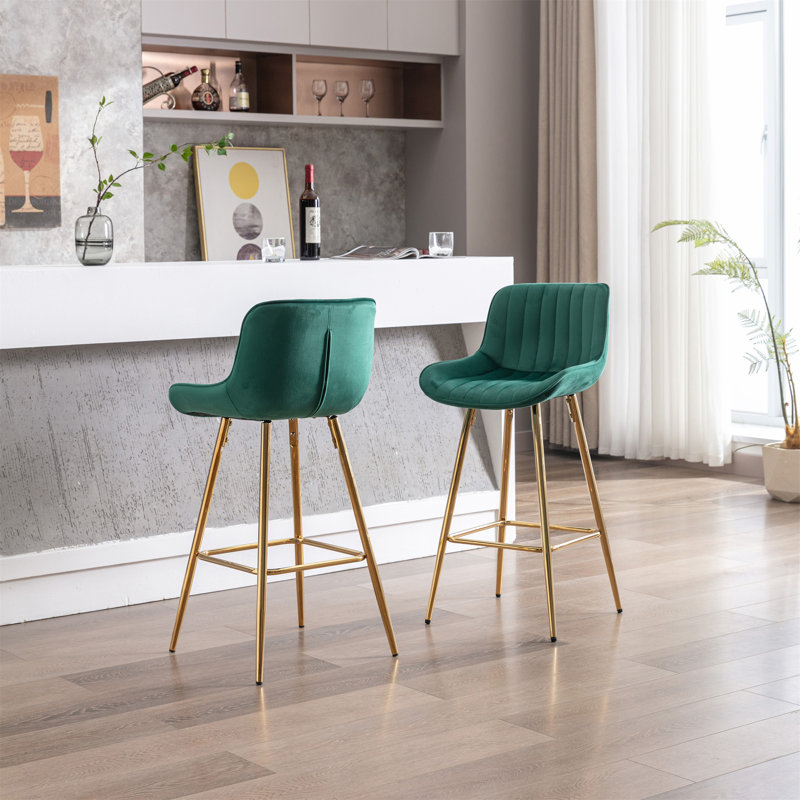 Ensemble de 2 tabourets de bar, Tabouret de comptoir (siège d'une hauteur de 26 p, Vert