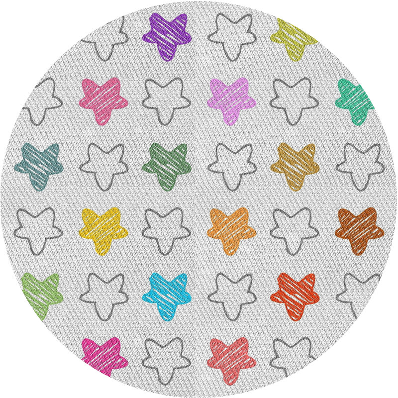 Tapis décoratif gris plyler, Rond 7 pi