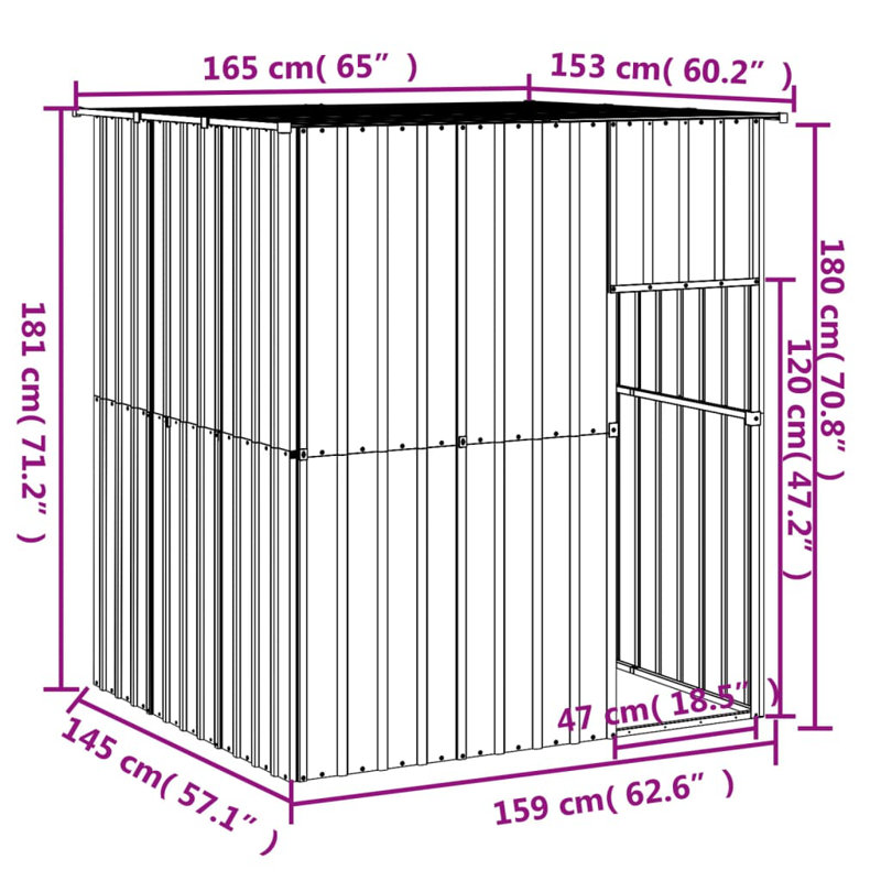 Niche pour chien Dovon, H 71,3 po x l 65 po x P 40,2 po, Gris clair