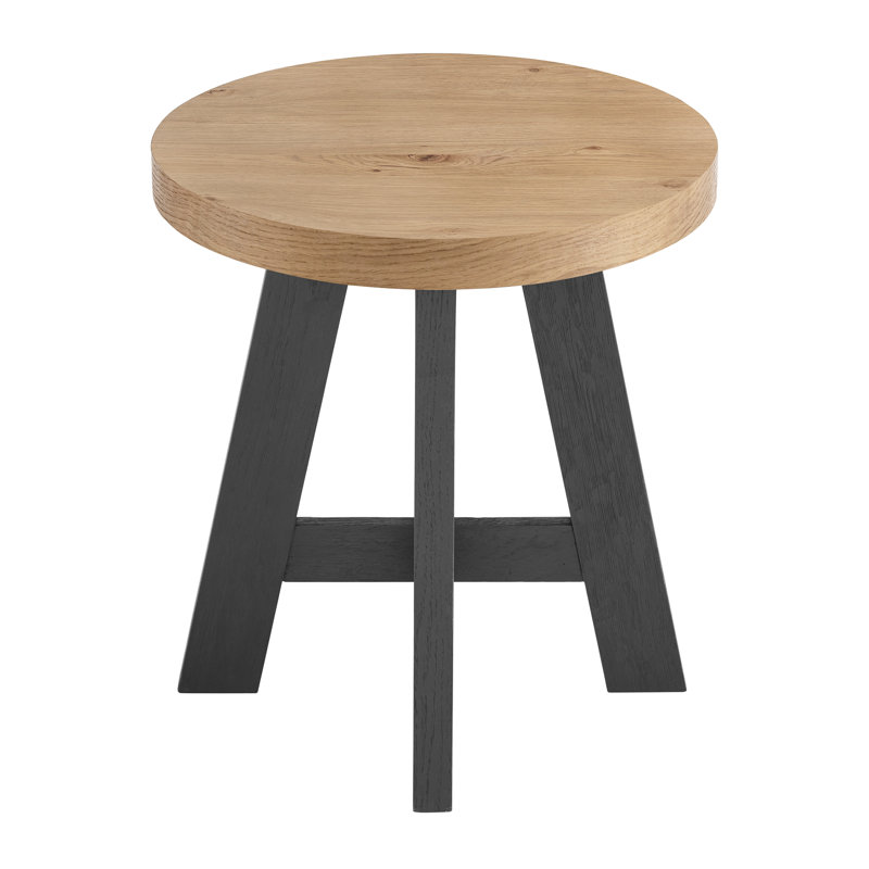 Wiese End Table, Prairie Oak Top/Black Base