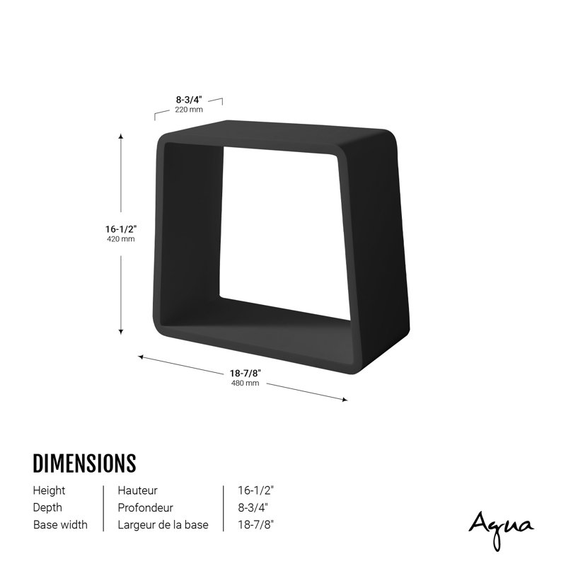 Banc de douche en bois l 19 po Lily-Anya, Noir mat