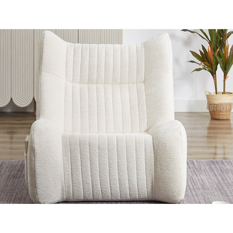 Fauteuil à billes 35 "pour adultes, White Chenille