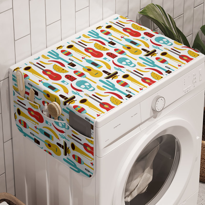 East Urban Home Dia De Los Muertos Washing Machine Organizer Pack of 2 47" x 18.5" Multicolor