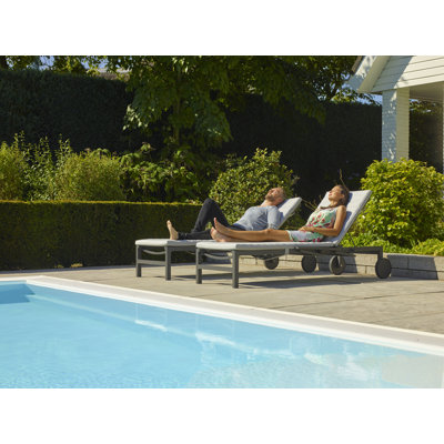 201cm Long Reclining Single Chaise with Cushions