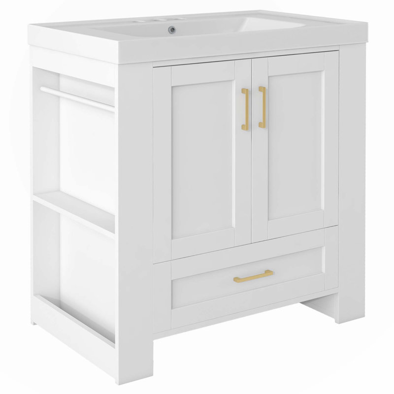 Fabi 29.50'' Single Bathroom Vanity with Resin Top
