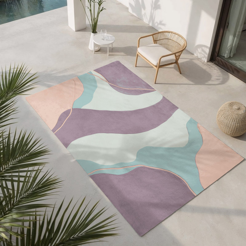 Amethyst Drift Indoor And Outdoor Area Rug, Rectangle 8' x 10'