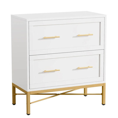 Classeur de bureau, classeur à 2 tiroirs, armoire de rangement au design épuré