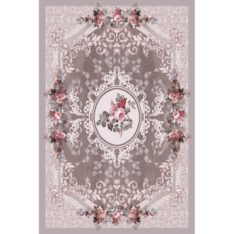 Stylish Woven Carpet (4 x 6 Feet), 100% Polyester, 0.3 in Pile Height | Antibacterial, Non-Slip PVC Dot Underside | Machine Washable, 3D Digital Printed Design | Perfect for Living Room, Bedroom & Office Decor