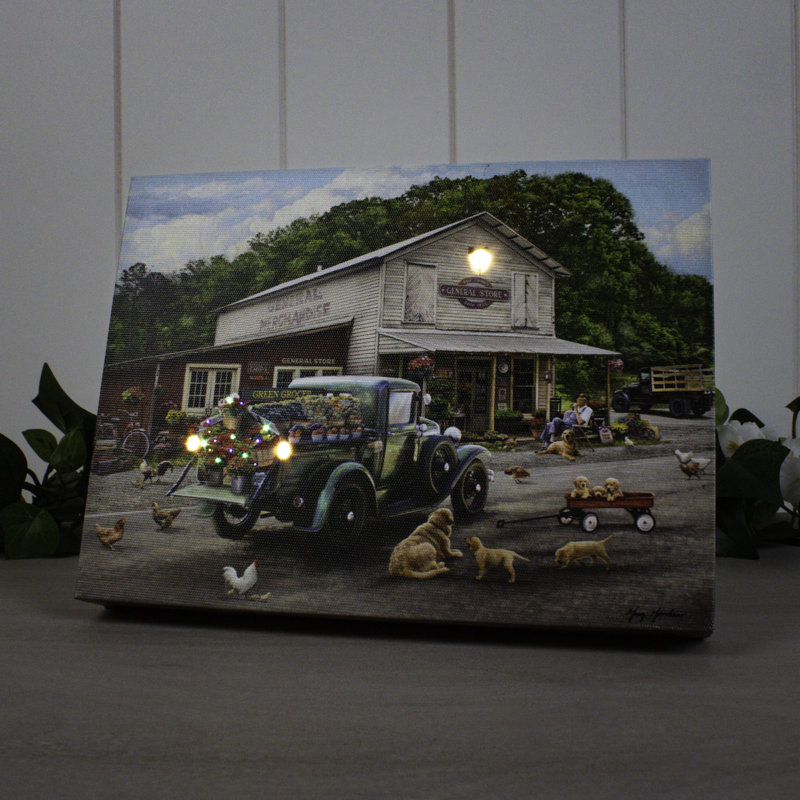 General Store 8x6 Mini Lighted Easel Back Canvas