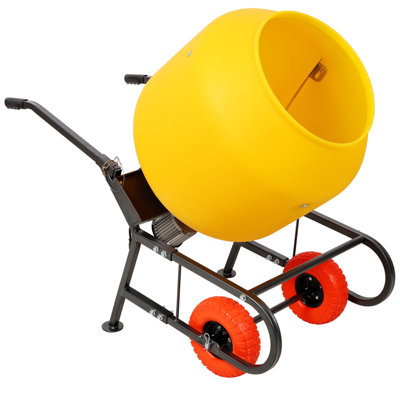 Mélangeur de béton électrique portatif 6 cuft / 170l - Mélangeur à béton polyuréthane robuste (295 lb en 4 minutes) pour mortier / stuc / fourrage, moteur 115v / 60hz 1/2 hp, certifié CSA, pneus à plat 10 po