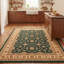 Tapis Courtyard traditionnel à motifs floraux or, vert, crème et ivoire, lavable à la machine, antidérapant, à poils courts, pour l'intérieur et l'extérieur, adapté aux animaux domestiques, idéal pour le salon, la chambre, la salle à manger, l'entrée, le couloir ou le bureau.-1795401846